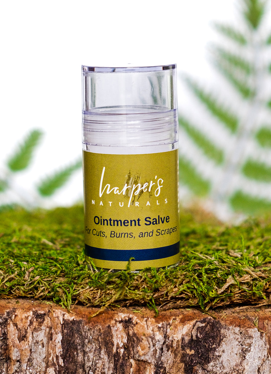 Harper's Naturals Ointment Salve is multi-functional and have many purposes it can help heal dry skin, chapped lips, and even diaper rash. Salves also work to help soothe sunburn, eczema, and cuts and scrapes.