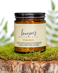 Harper's Naturals Soy Wax Candle is a natural, renewable resource. It is a biodegradable and cleans up with plain old soap and water. Has a lower melting point than paraffin wax and because of this, soy candles will burn slower or longer than paraffin candles.